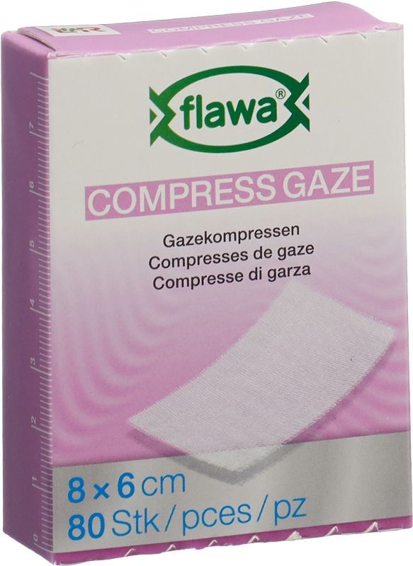 Impacchi di garza Flawa taglio 6x8cm 80 pezzi
