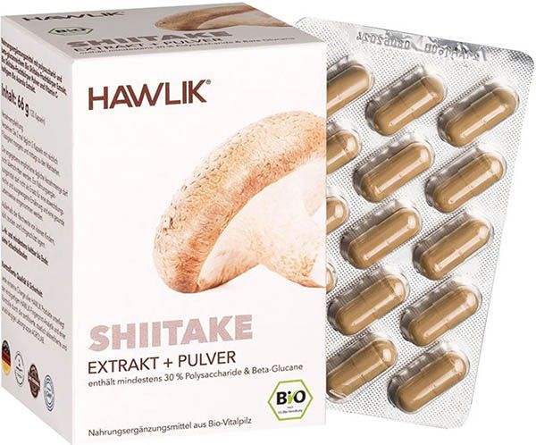 HAWLIK Estratto di Shiitake + Capsule in polvere 120 Capsule