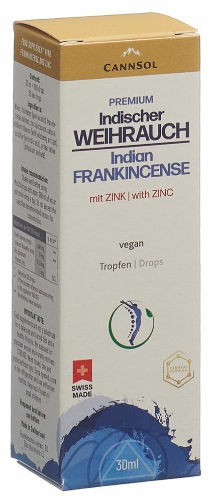 CANNSOL Ind Frankincense Zinc solubile in acqua Pip Fl 30ml