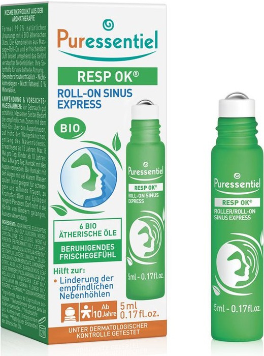 Puressentiel respiratory tract sinus roll-on con oli essenziali biologici 5ml