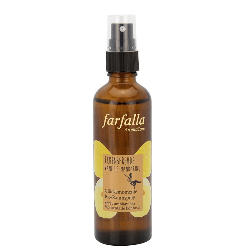farfalla organic room spray joie de vivre vanilla-tangerine moments of happiness 75ml