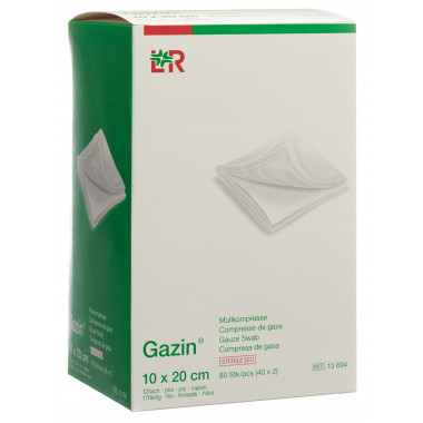 Set di garze Gazin 20x10cm 12 pieghe 40 x 2 pezzi