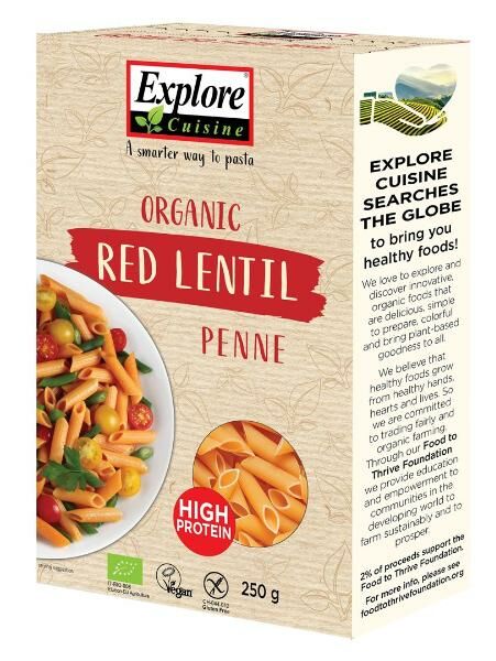EXPLORE CUISINE Penne aus Roten Linsen Bio 250g