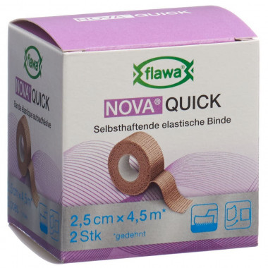 Flawa Nova Bendaggio rapido coesivo a strappo 2,5 cmx4,5 m color pelle 2 pezzi