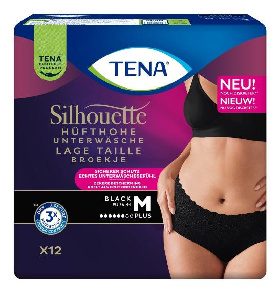 TENA Silhouette Plus M 75-100cm nero 12 pezzi