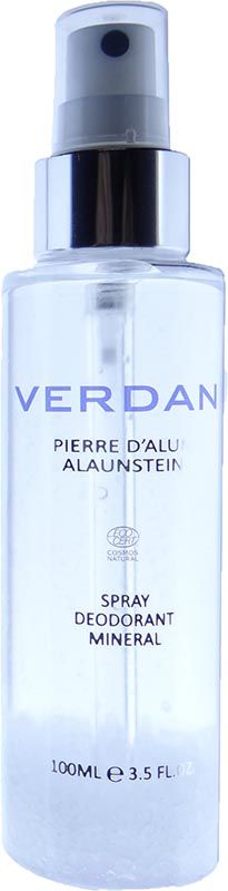 Verdan Alum Stone Deodorante Spray minerale 99% di origine naturale Ecocert Swiss made 100ml