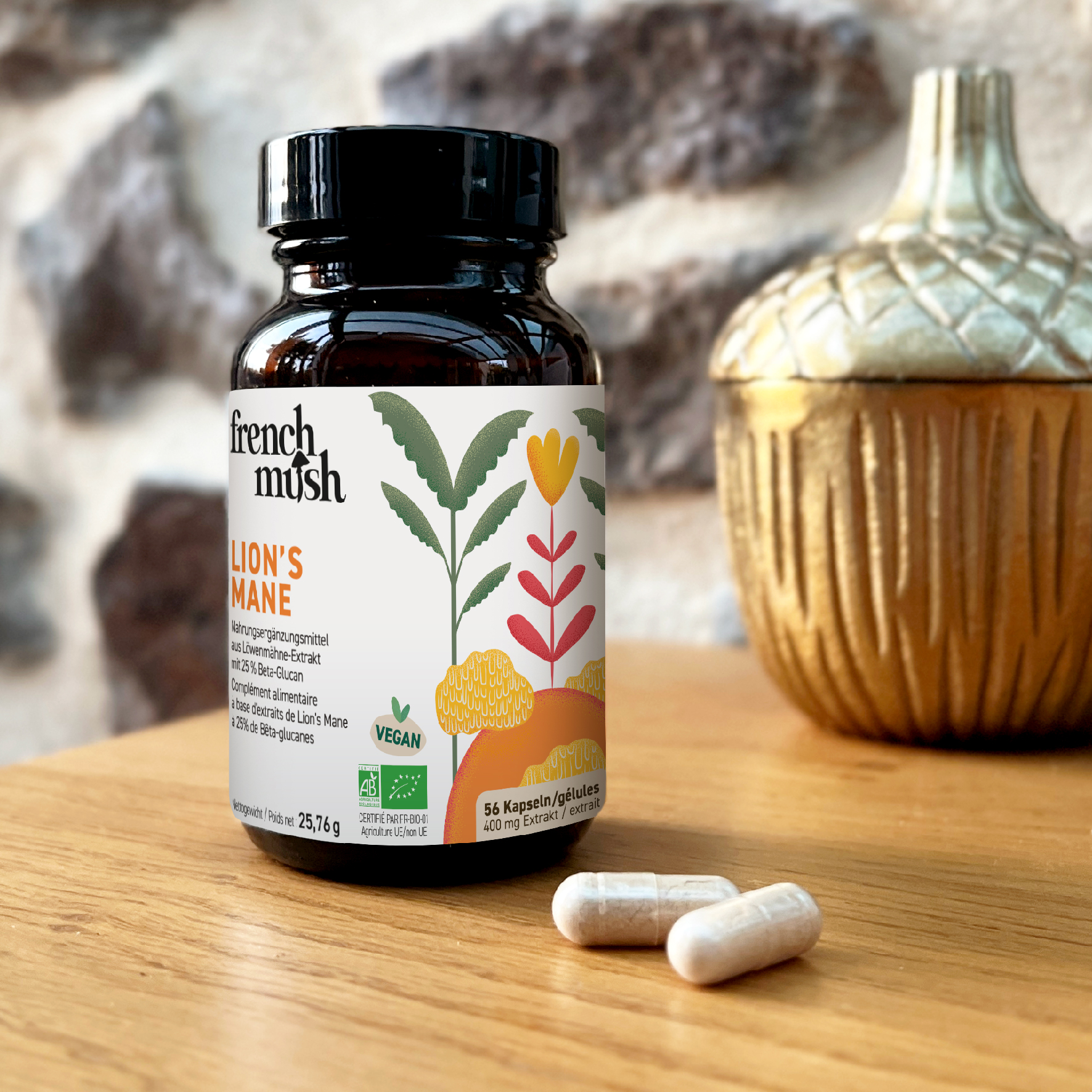 Mush francese Capsule di criniera di leone 56 pezzi