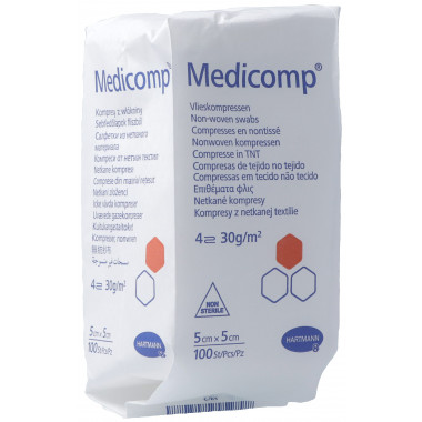 Medicomp 4 pieghe S30 5x5cm non sterile Btl 100 pezzi