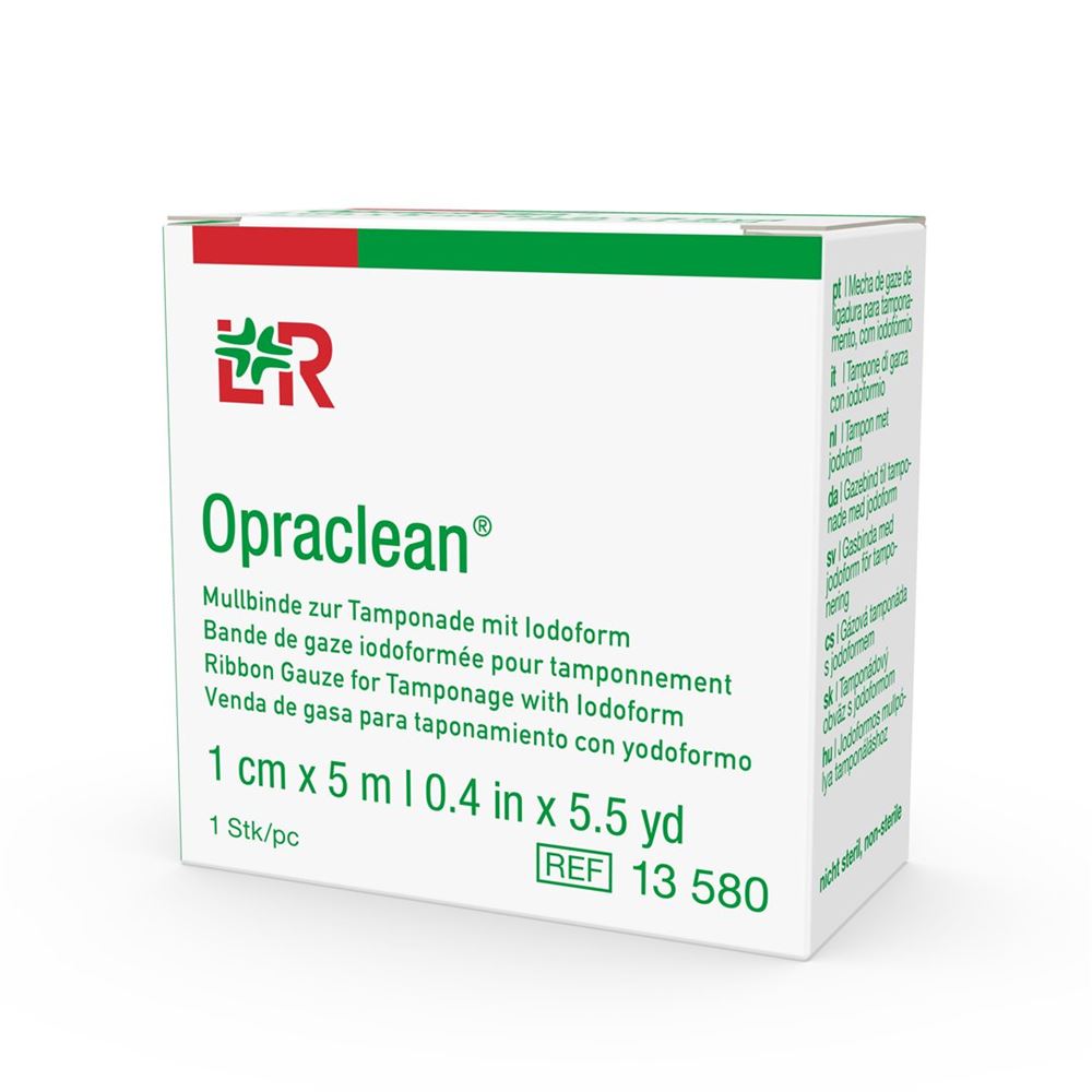 OPRACLEAN benda di garza tamponata iodoformio 1cmx5m