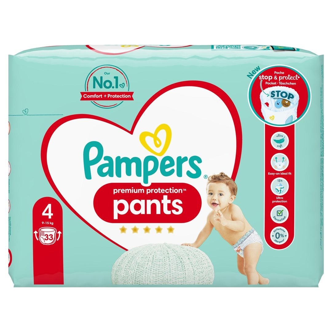 Pampers Premium Protection Pants Gr4 9-15kg Sparpack 33 Stück