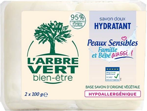 L'ARBRE VERT Eco Sapone pelle sensibile 2 x 100g
