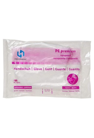 GRIBI guanti in plastica 280 mm donna non sterili 100 pezzi