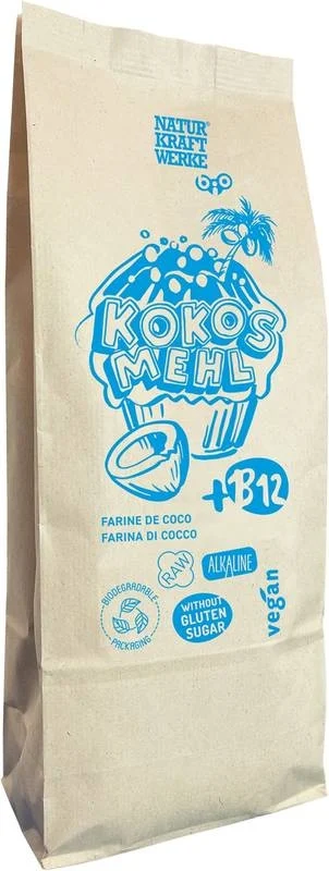 NaturKraftWerke Farina di cocco con vitamina B12 biologica 600 g
