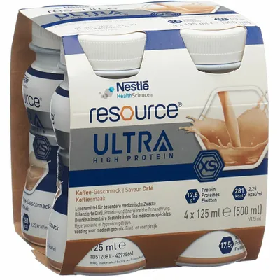 Resource Ultra High Protein XS Kaffee 4 Fl 125ml