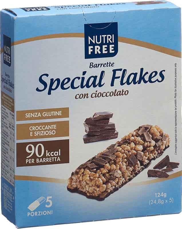 NUTRIFREE Flakes barretta di cioccolato senza glutine 5 x 24,8g