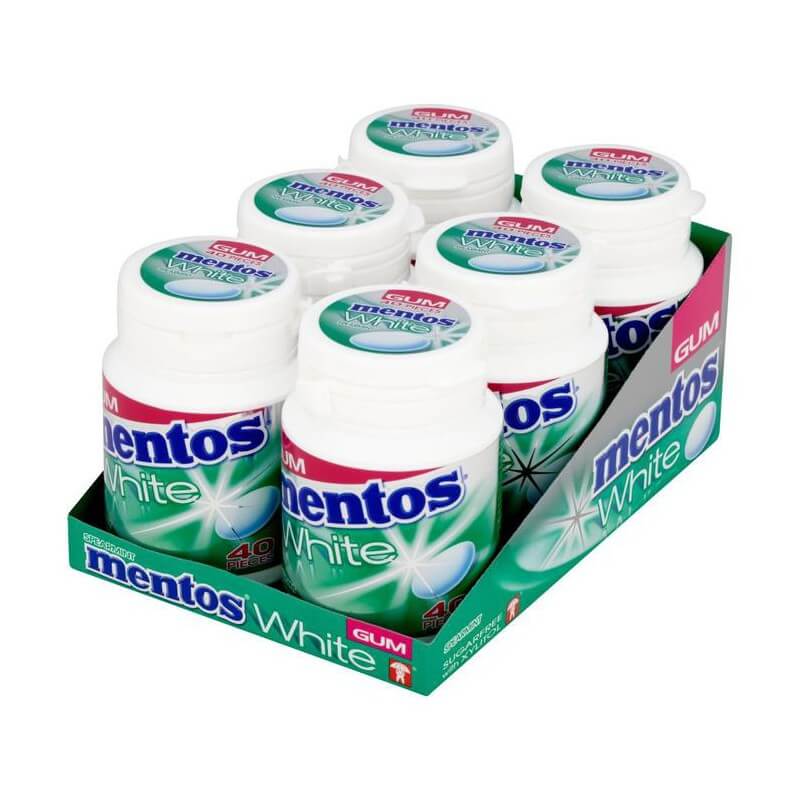 Mentos Gum Bianco Verde Menta 6 x 75g