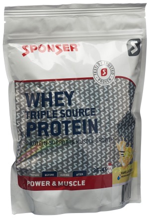 SPONSER® Proteine del siero di latte a tripla fonte Vaniglia 500g