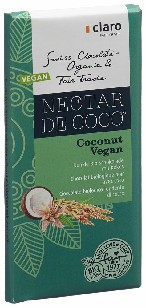 CLARO Cioccolato Coco Equo e Solidale Biologico 100g