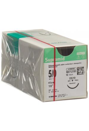Supramid 45cm DS 19 5-0 nero 12 pezzi