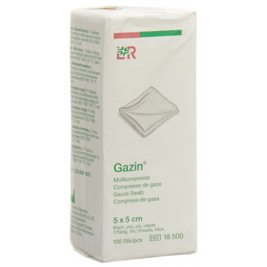 Gazin compresse di garza 5x5cm a 8 pieghe non sterili 100 pezzi