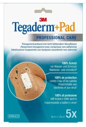 3M Tegaderm+Pad 9x10cm Tampone per ferite 4,5x6cm 5 pezzi