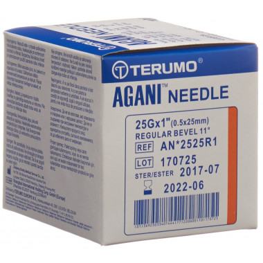 Terumo Agani cannula monouso 25G 0,5x25mm arancione 100 pezzi