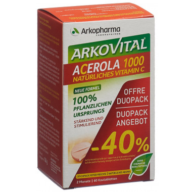 Arkovital Acerola Arkopharma Compresse 1000 mg Bio Duo 2 x 30 pezzi