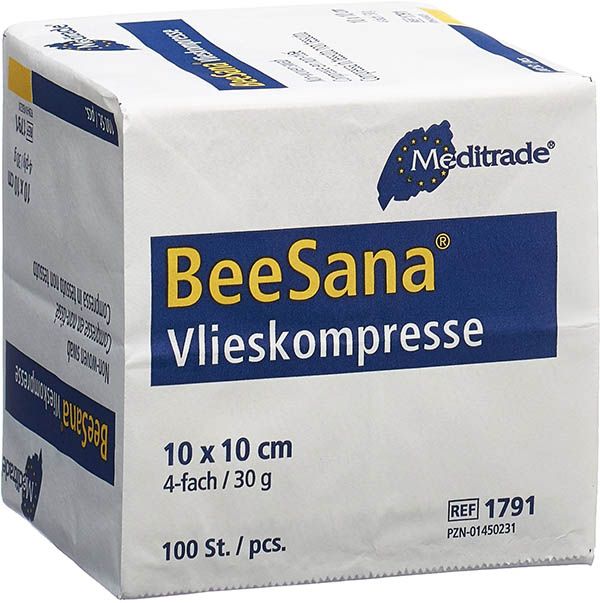 BEESANA compressa in tessuto non tessuto 10x10cm 30g/m2 4f 100 pezzi