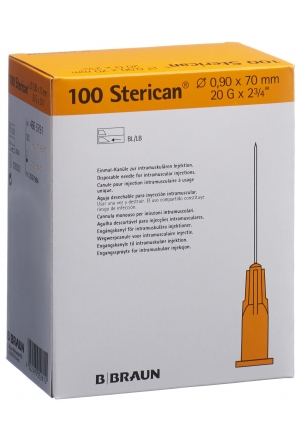 Sterican Nadel 20G 0.90x70mm gelb Luer 100Stück