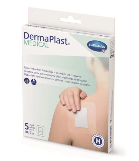 DermaPlast Benda medica trasparente 10x9cm 5 pezzi