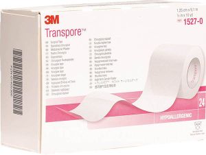 3M Transpore intonaci in rotolo 12mmx9,14m trasparente 24 pezzi