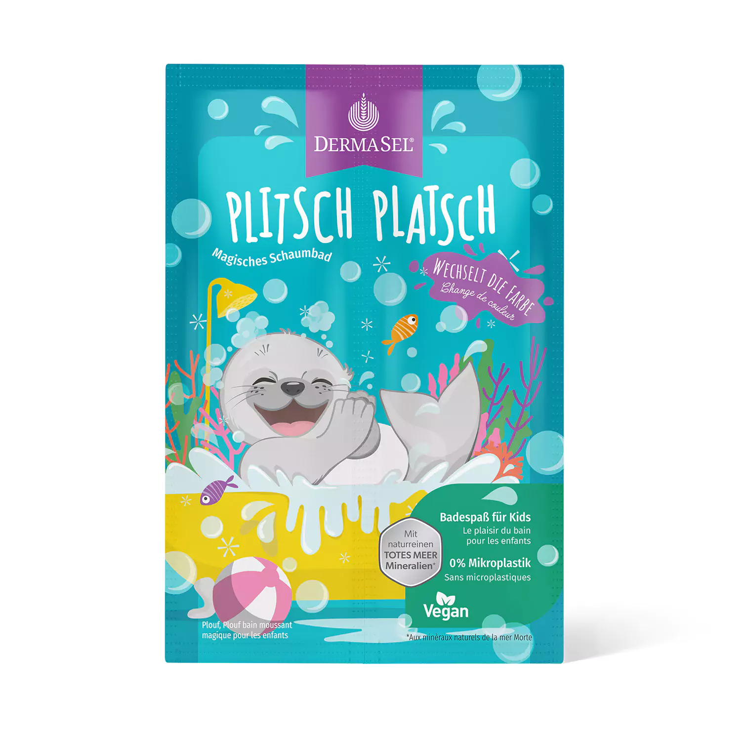 DermaSel bagno schiuma per bambini Plitsch Platsch 2 bustine 15 ml