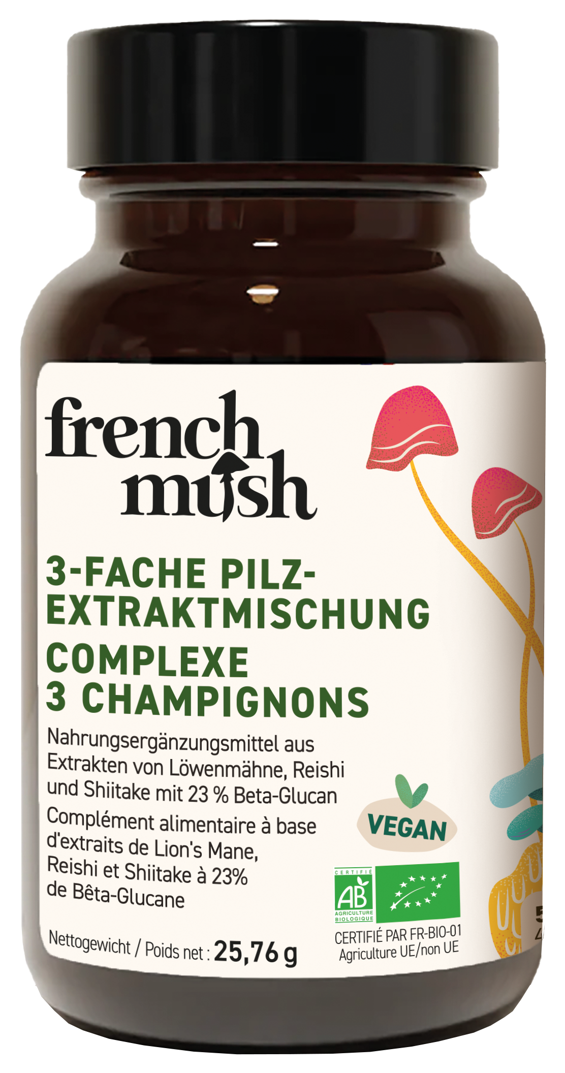 French Mush Miscela di estratti di funghi 3 volte in capsule 56 pezzi