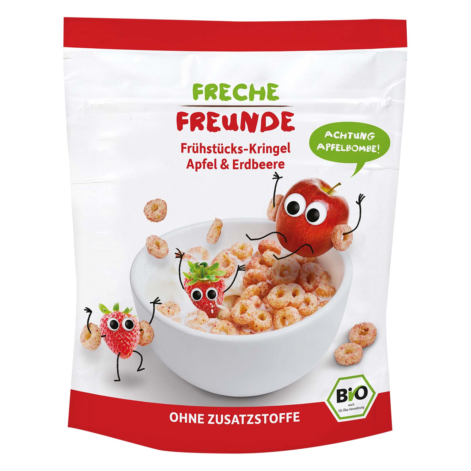 FRECHE FREUNDE Mela e fragola - Ghiere per la colazione nuove 125 g