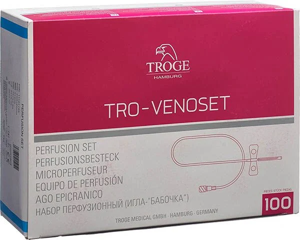 Set per perfusione TROGE MEDICAL Ago 23G blu 100 pezzi