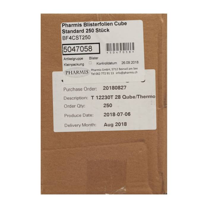Carte blister Pharmis Cube Easy 250 pezzi