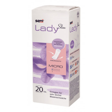 Seni Lady Slim Micro Einlage atmungsaktive anatomische 7x18.5cm 1 Tropfen 20 Stück