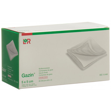 Gazin compresse di garza 5x5cm 12 pieghe sterili 40 x 2 pezzi