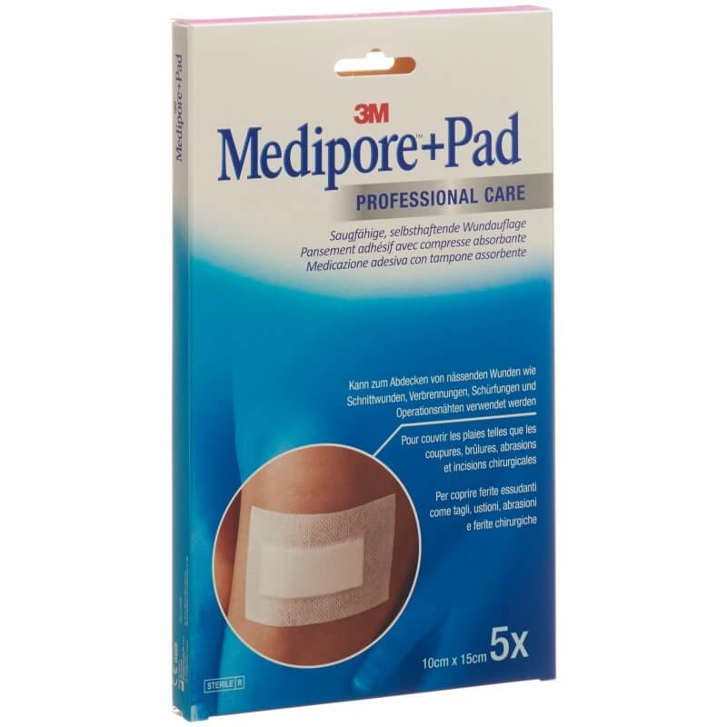 3M Medipore+Pad 10x15cm Tampone per ferite 5x10,5 pezzi