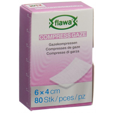 Flawa compresse di garza tagliate 4x6cm trattamento anti-germi 80 pezzi