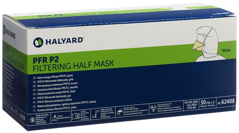 Halyard PFR P2 TBC maschera gialla 50 pezzi