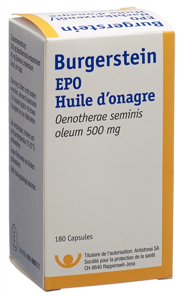 Burgerstein EPO Olio di enotera in capsule 500mg 180 Capsule