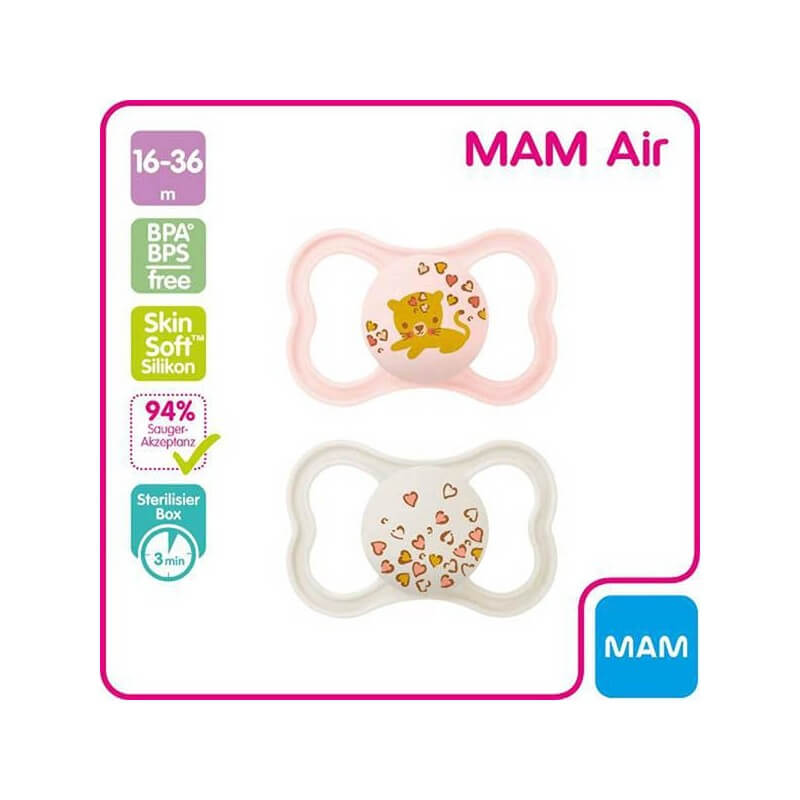 MAM Air Nuggi silicone 16-36 mesi Bambina 2 pezzi