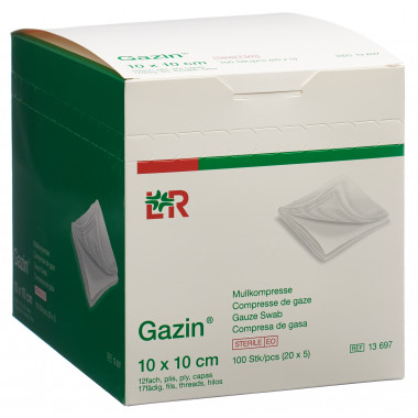 Set di garze Gazin 10x10cm 12 pieghe sterili 20 x 5 pezzi