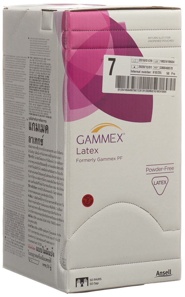 GAMMEX guanti chirurgici in lattice taglia 7 senza polvere 50 paia