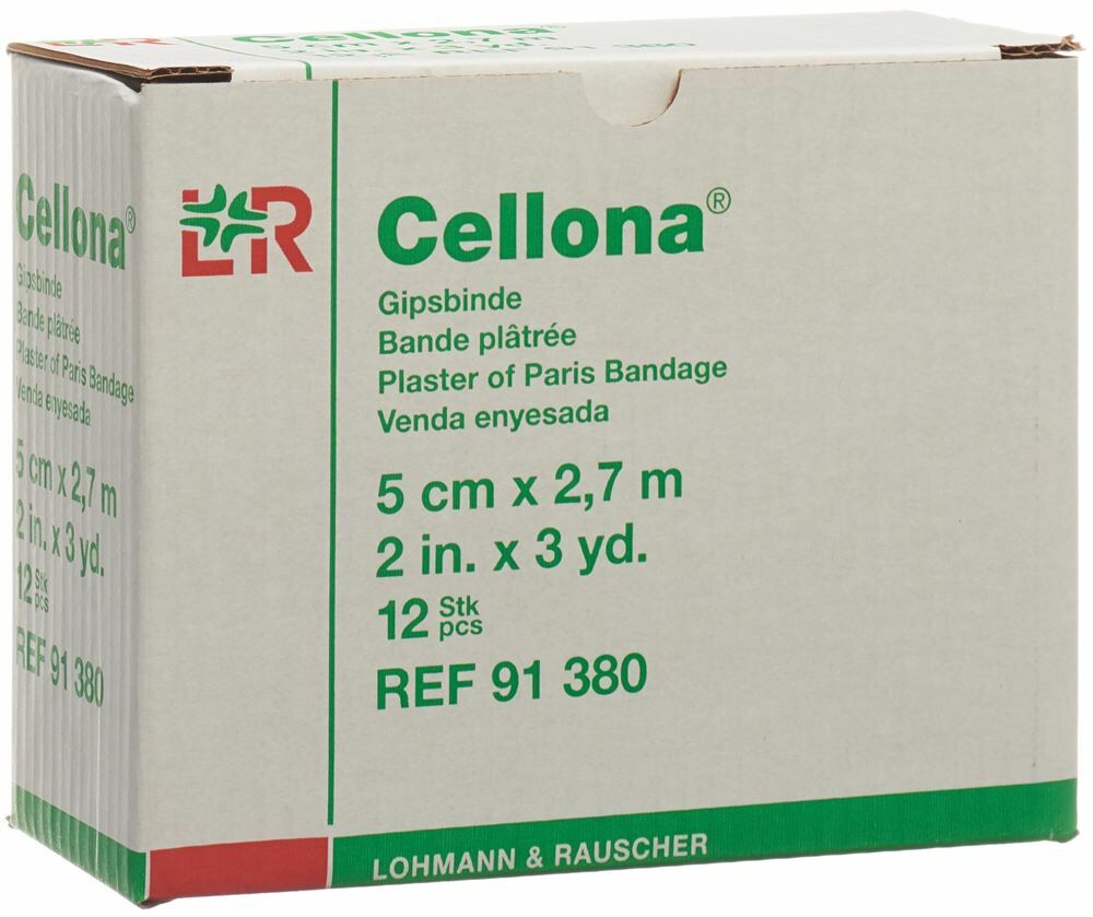 CELLONA bende in gesso 2,75mx5cm crema fine 12 pezzi