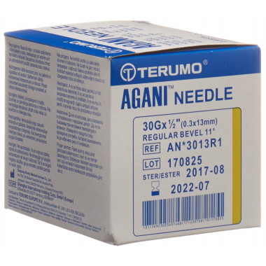 Terumo Agani cannula monouso 30G 0,3x13mm giallo 100 pezzi