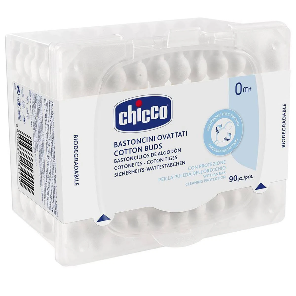 chicco cotton fioc di sicurezza cotone 0m+ 90 pezzi