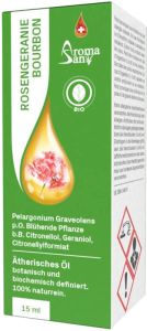 Aromasan geranio rosa etere/olio in confezione bio 15ml