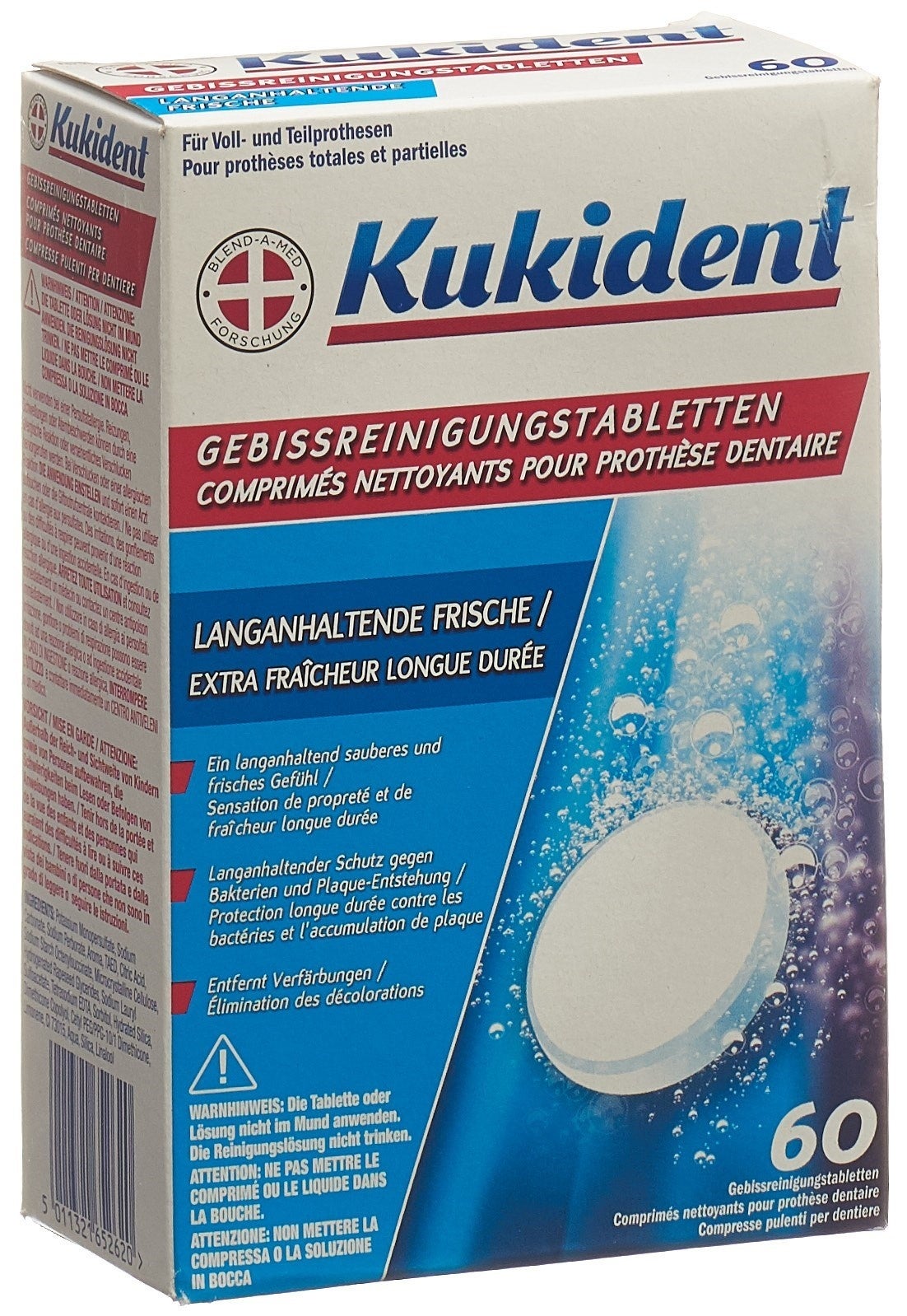 Kukident tabs per la pulizia Comp freschezza a lunga durata 60 pezzi